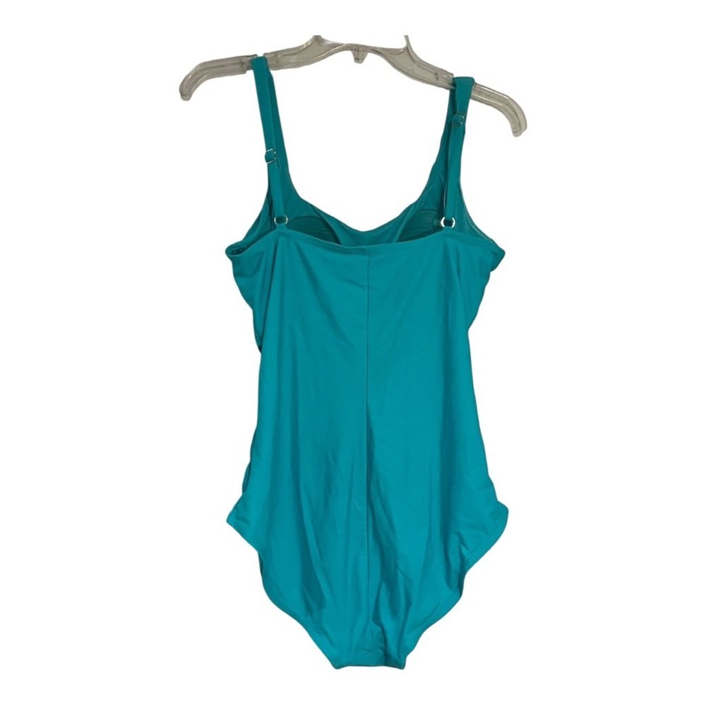 Love Your Assets by SPANX Vibrant Turquoise Ruched Swimsuit XL VGUC - Picture 2 of 4